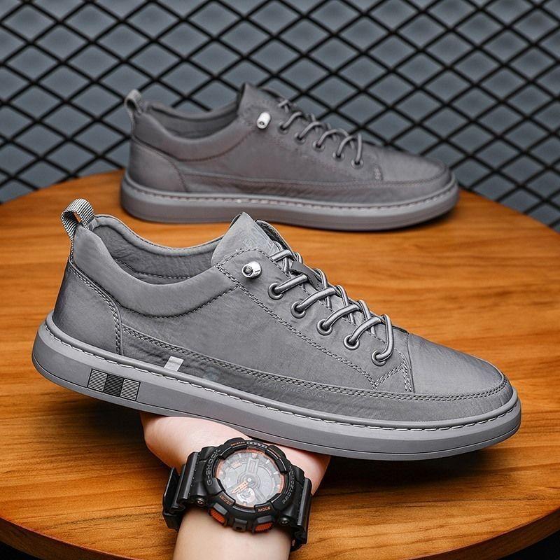 Mens Breathable Casual Low Top Skateboard Shoes Comfortable Daily Walking Footwear