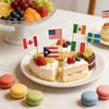 100Pcs Multicolor International Flag Toothpicks Cupcake Picks Cake Top Ornament For Desserts Display Festival Decoration