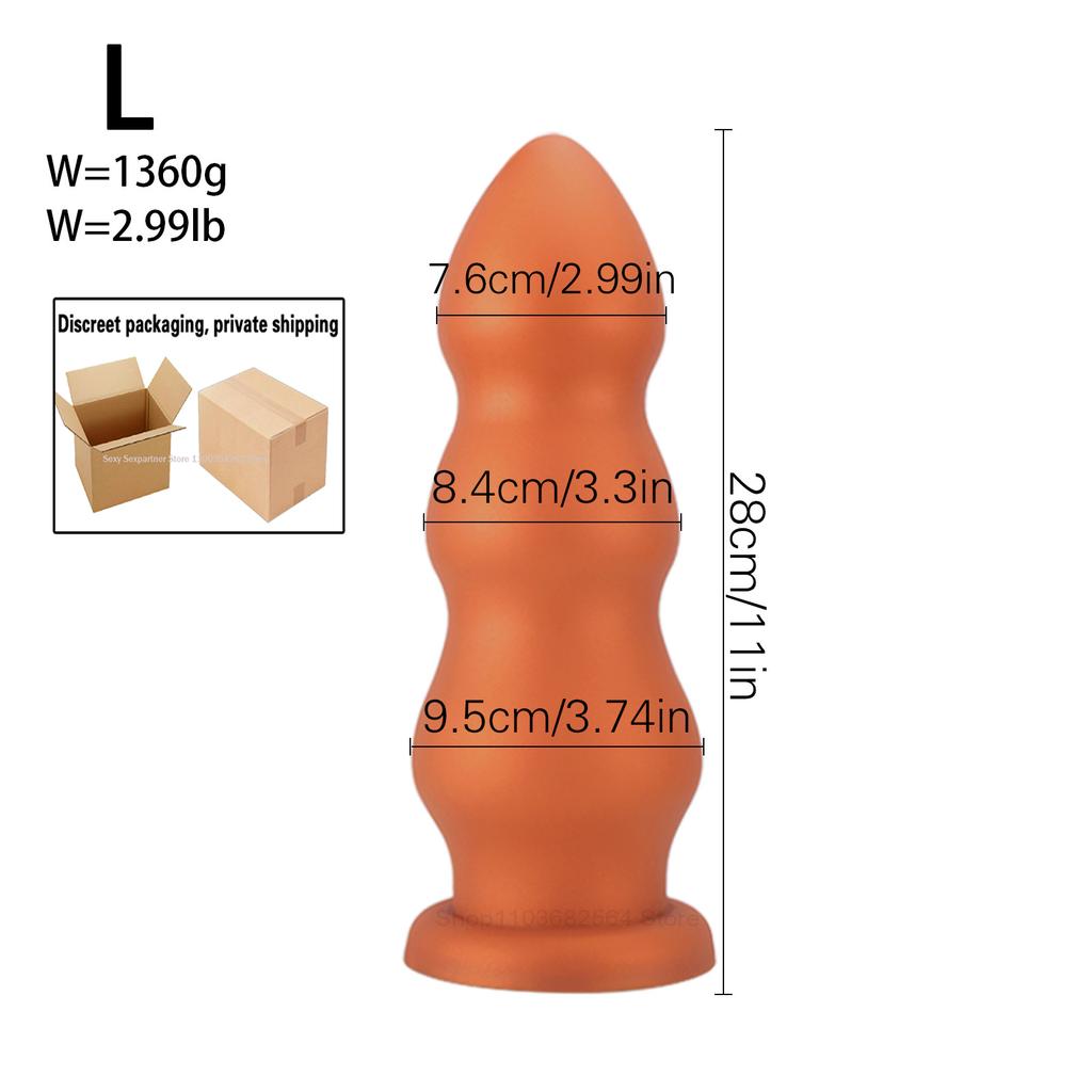 NEW 4 Size Big Huge Anal Beads Butt Plug Smooth Soft Silicone Anal Plug Dilatador Anal Dildo Penetration Anal Toys Big Buttplug