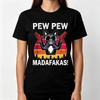 Pew Pew Madafakas Französische Bulldogge T-Shirt Retro Sonnenuntergang Grafik-T-Shirt für Bulldoggen-Haustierbesitzer Lustiger Tierliebhaber Freizeitkleidung