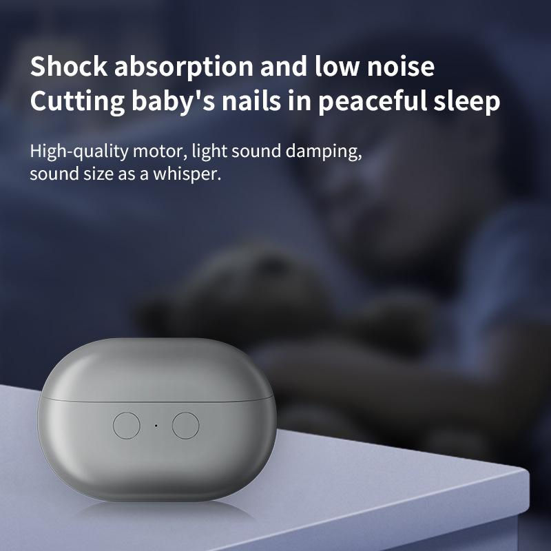 USB Rechargeable Nail Trimmer Polisher Nail-Clippers with LED Light Electric Nail Cutter Portable Grinder for Nail Care Tools