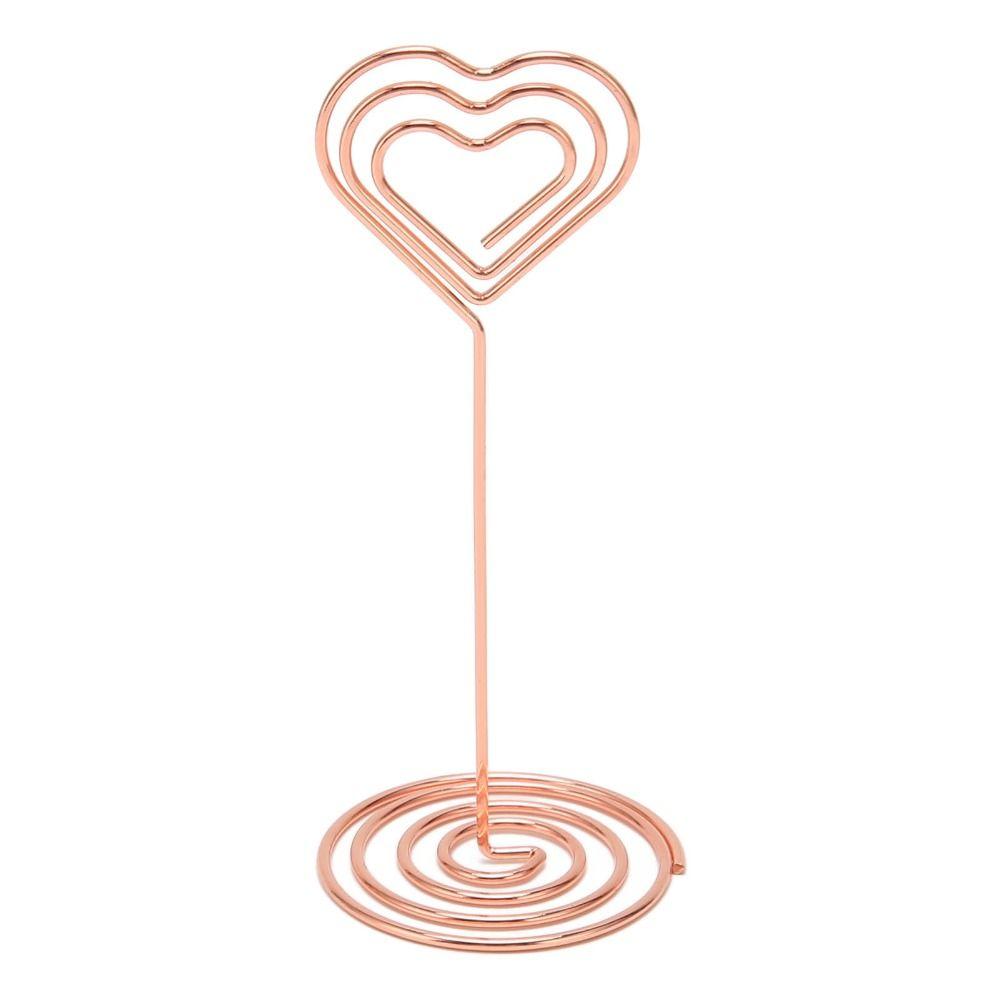 10Pcs Stable Base Place Card Holder Heart Shape Name Card Clips Name Card Holder  Home Centerpiece