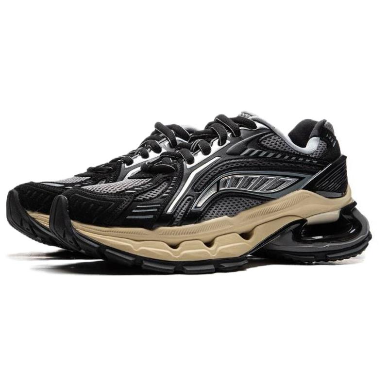 New LiNing Furious Rider Bow Cushioning Wear-Resistant Low-Top Casual Shoes Women's Black Gray AZGU150-1
