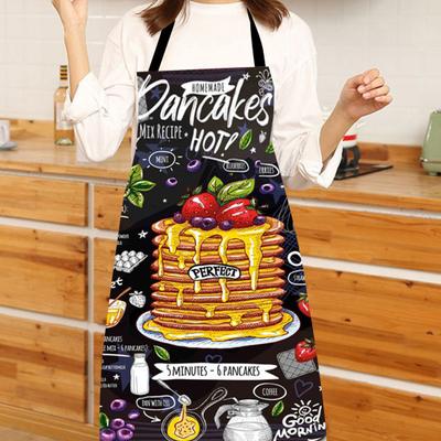Cooking Apron Sleeveless Comfortable Wearing Clear And Real Image Reusable Anti-stain Waterproof Polyester Pizza Pattern Kitchen Apron Home Supplies