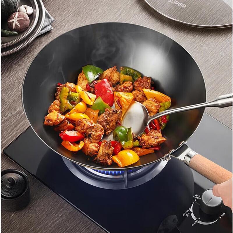 SUPOR 32cm Uncoated Lightweight Refined Iron Wok
