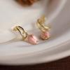 Europe, America, Flower Earrings, Pink Tulip Oil Earrings, High-end Temperament Sweet Girl Earrings.