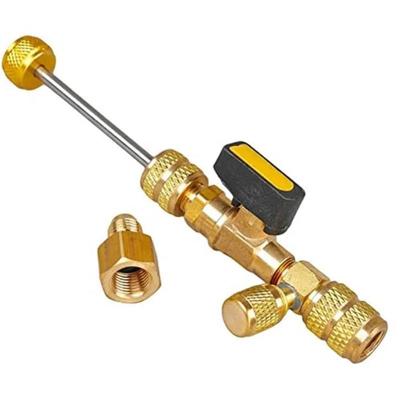 Strumenti per la Riparazione delle Linee di Condizionamento dell'Aria per R22 R410A Strumento per Auto Estrattore di Cuscinetti Strumento Rimozione Installatore Nucleo Porta Doppia Misura SAE1/4 & 5/16