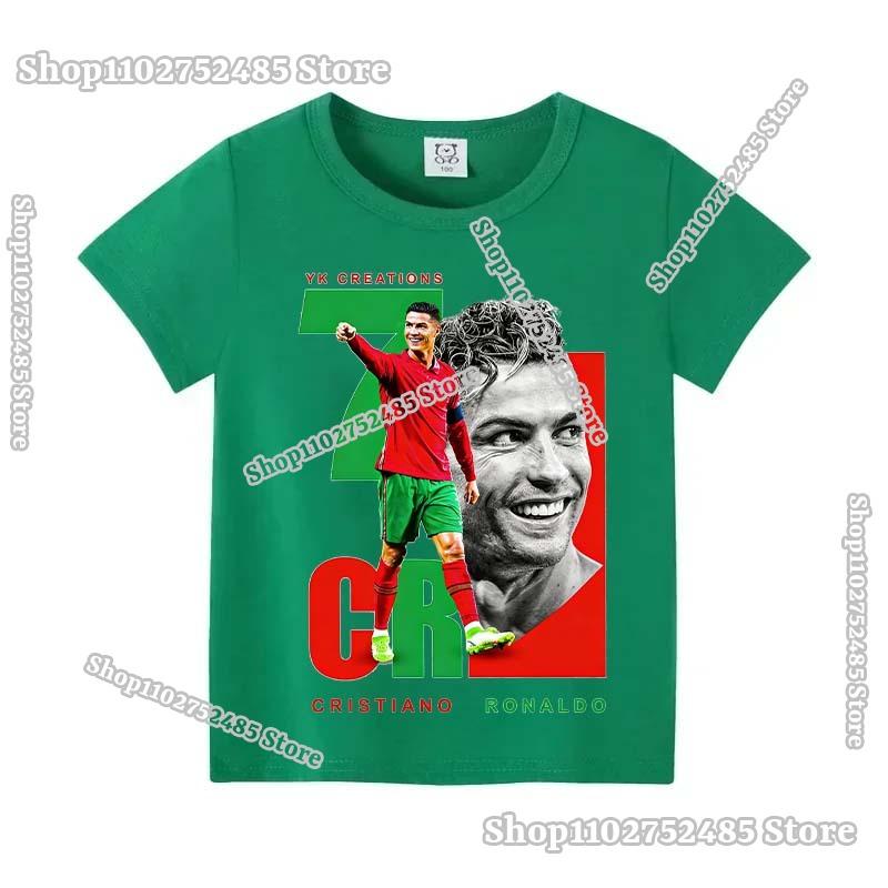 CR7 Cristiano Ronaldo Kids T-shirts Cartoon Clothes Shorts Sleeve Tee Football Star Printed Boutique Casual Tops Apparel Gifts