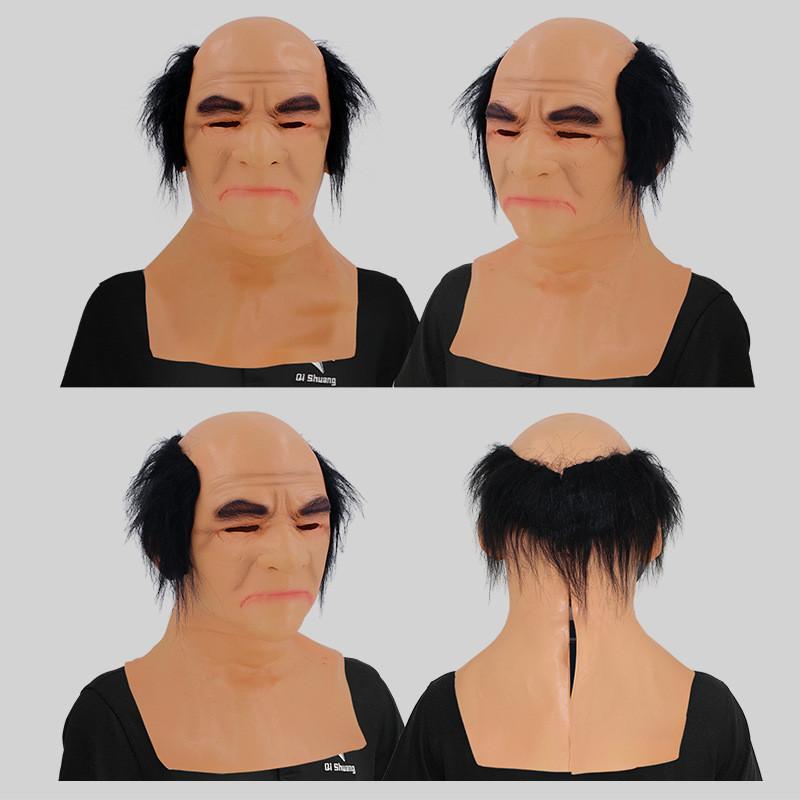 Hilarious Balding Man Latex Full Face Mask For Costume Parties And Halloween Events