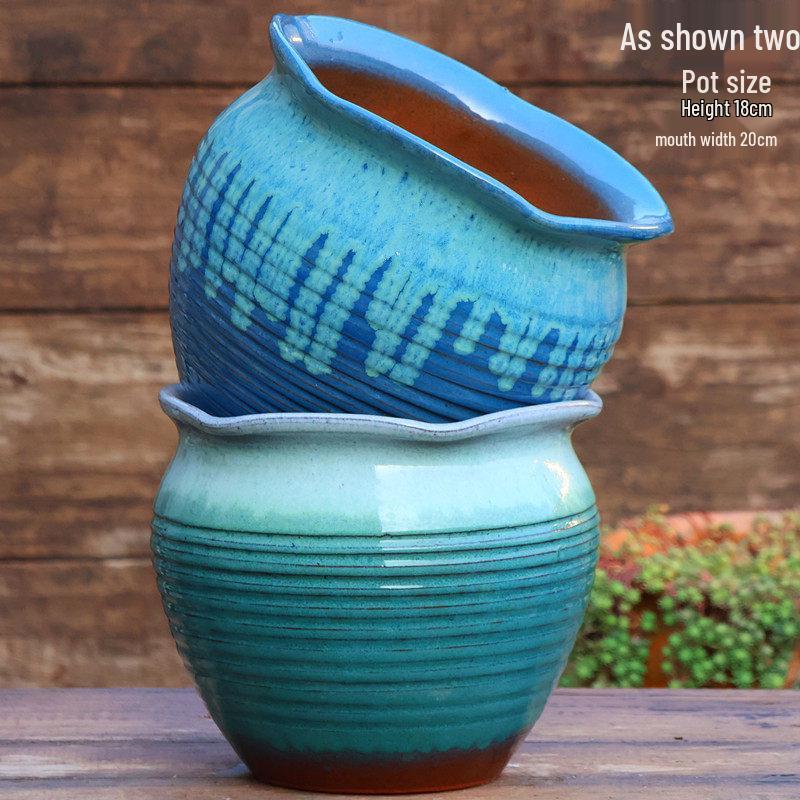 Yixing Handmade Square Mouth Coarse Pottery Planter - Large Succulent Flower Pot with Old Branch Design and Jade Pendant.