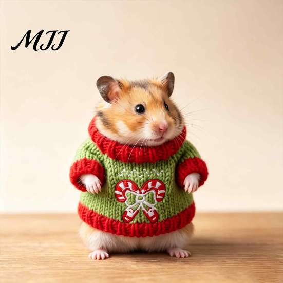 Small Pet Winter Sweater Christmas Hamster Sweater, Soft Knitted Cute Holiday Outfit, Cozy Breathable Accessories Turtleneck Festive Clothes