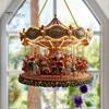 Santa Claus Carousel Pendants Christmas Carousel/Snow Cottage Hanging Ornament, Double-Sided Double Sided Printed Acrylic Charms Pendant for