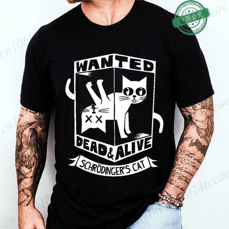 Men's Summer Casual Shirt Funny Cat Escape Plan Science Design T-Shirt Men's Physics Science Nerd Geek Short Sleeve T-Shirt Tops