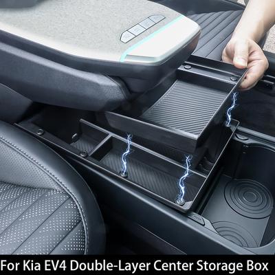 Für Kia EV4 Doppellagiger Mittelkonsolen-Organizer Auto-Schale Armlehnen-Aufbewahrungsbox Autozubehör