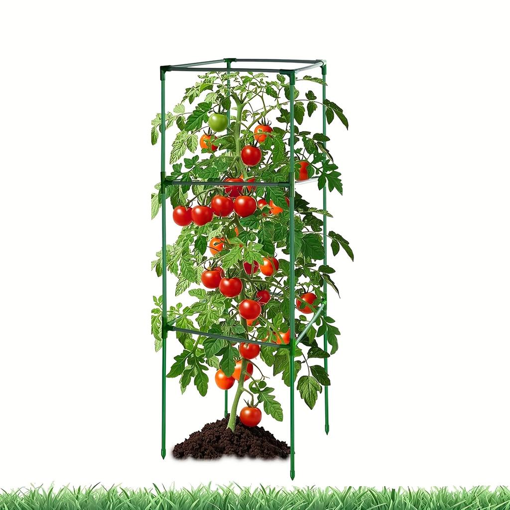 Plant Climbing Frame, Suitable for Tomatoes, Cucumbers, Beans - Durable Green Grid Garden Support, Easy To Assemble, Space-Saving Design