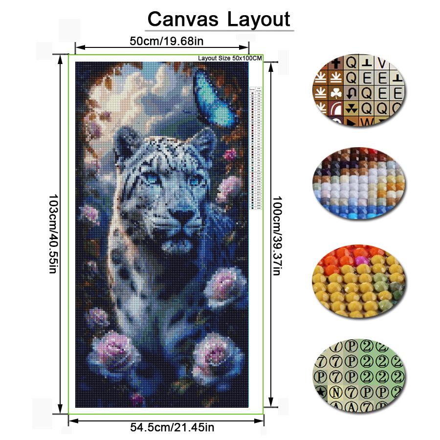 Leopard Lion Tiger Flower Large Size Diamond Painting New Collection Animal Diy Full Square Round Drill Rhinestone Embroidery Mosaic Cross Stitch Kits