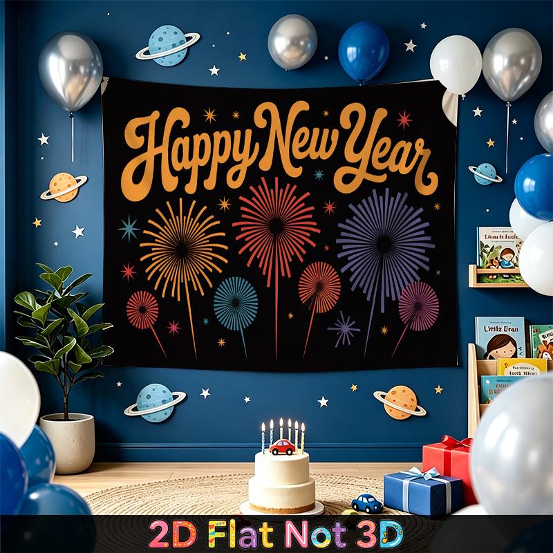 Party Backdrop New Year Fireworks Flat Weddings Birthdays Showers Firework Celebrations Event Photo Background Front Door Decor