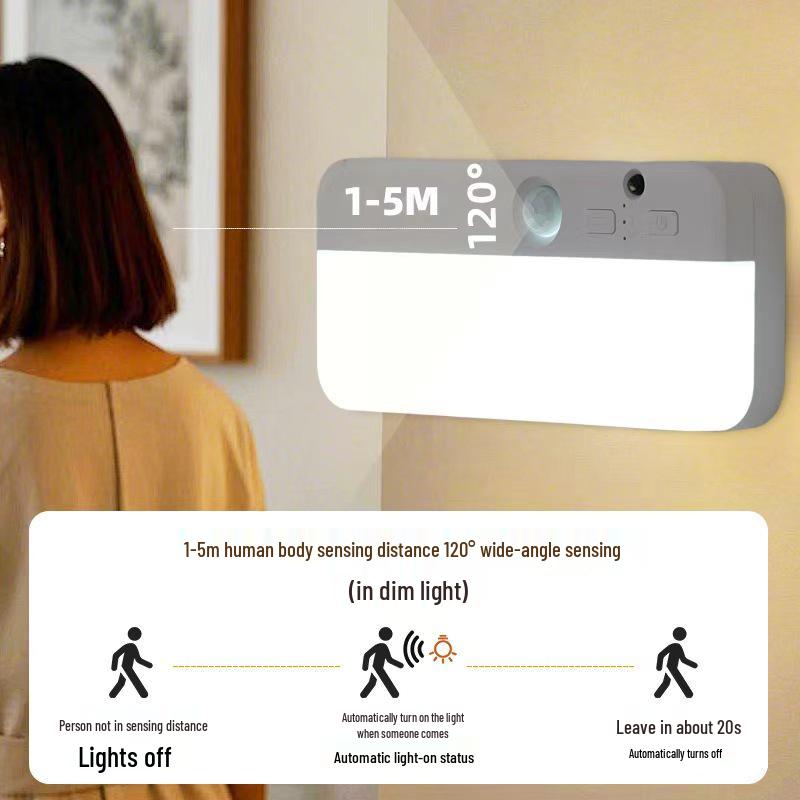 Dual Color Magnetic Charging Motion Sensor Night Light for Bedroom, Wall, Staircase, or Cabinet.