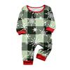 Christmas Print Round Neck Top and Plaid Pants Set for Women, Holiday Two Piece Outfit