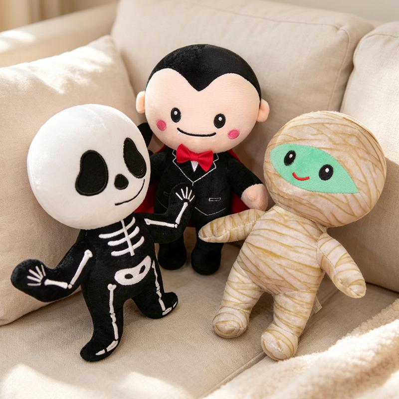1Pc 25Cm Kawaii Halloween Mummy Skeleton Vampire Plush Dolls Stuffed Soft Toy For Halloween Party Decor Funny Gift