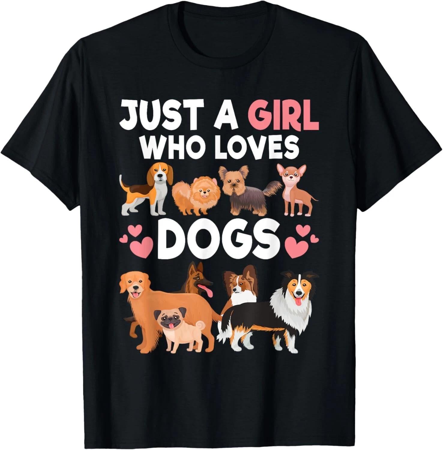 Cute Dog Lover Just A Girl Who Loves Dogs Gift Unisex T-Shirt S