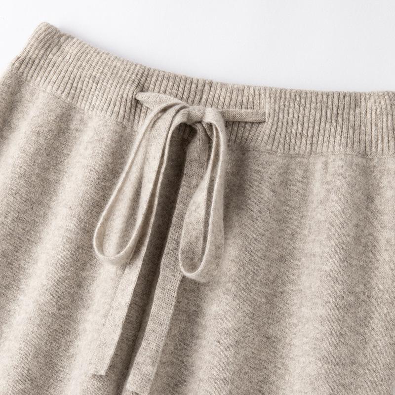 Rechte Pijp Kasjmier Wol Vallende Broek - Dames Gebreide Wijde Pijp Herfst/Winter Kleding