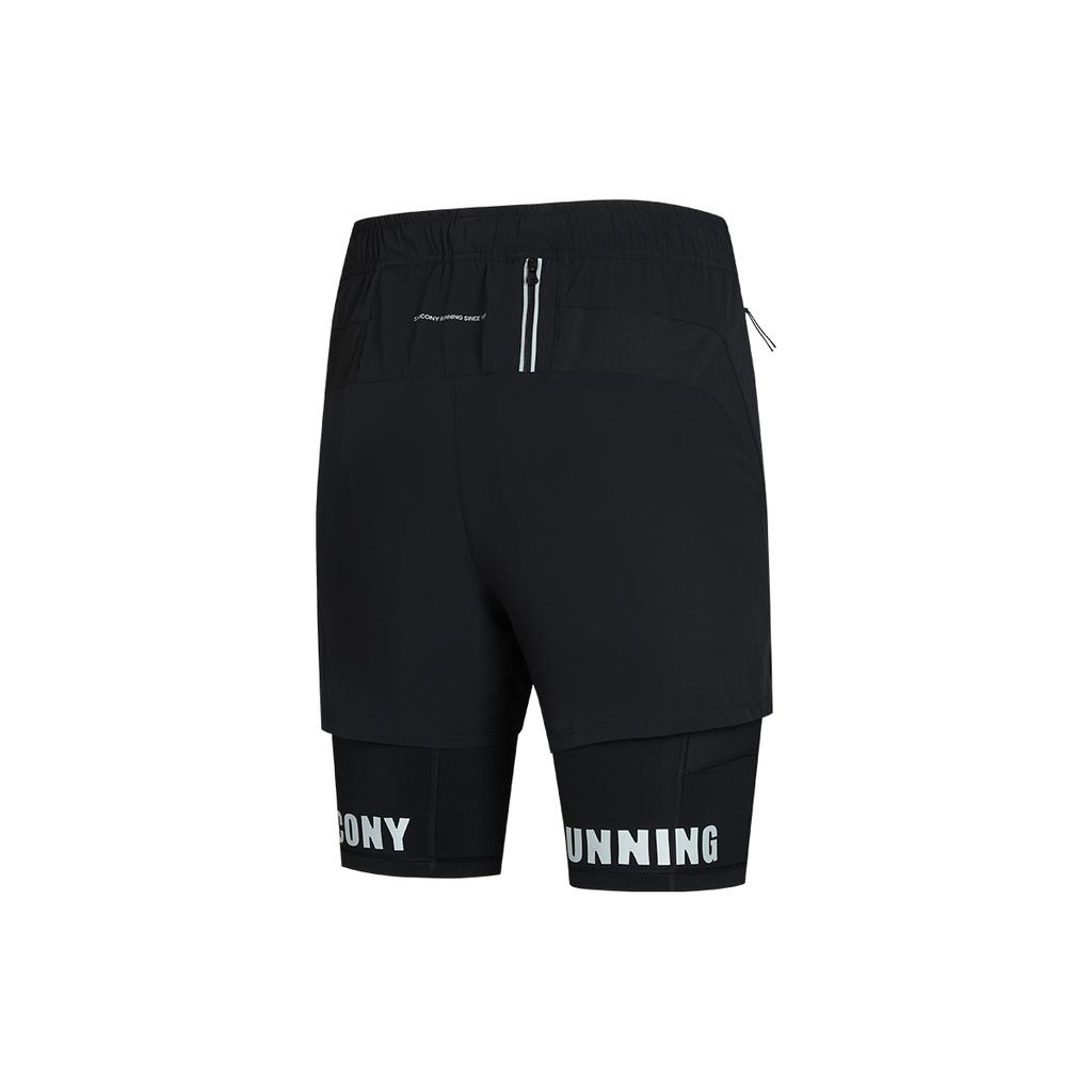 SAUCONY Two-In-One Fashion Versatile Mid-Rise Casual Shorts Men Shorts SA2269DP41T-BK001