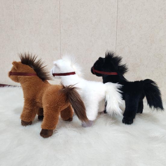 Huggable Pony Plush Toy for Kids Soft Stuffed Animal for Bedtime & Cuddling Realistic Spotty Horse Doll Gift for Children Toddlers