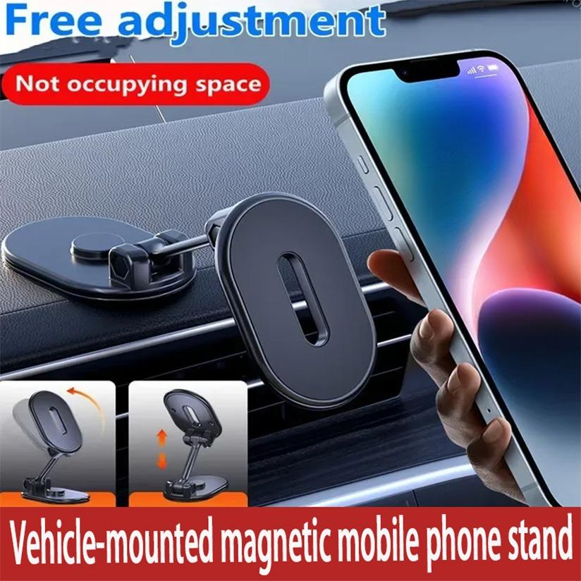 1080 Support de téléphone magnétique pour voiture Support magnétique pour Smartphone Support de téléphone portable pliable dans la voiture pour