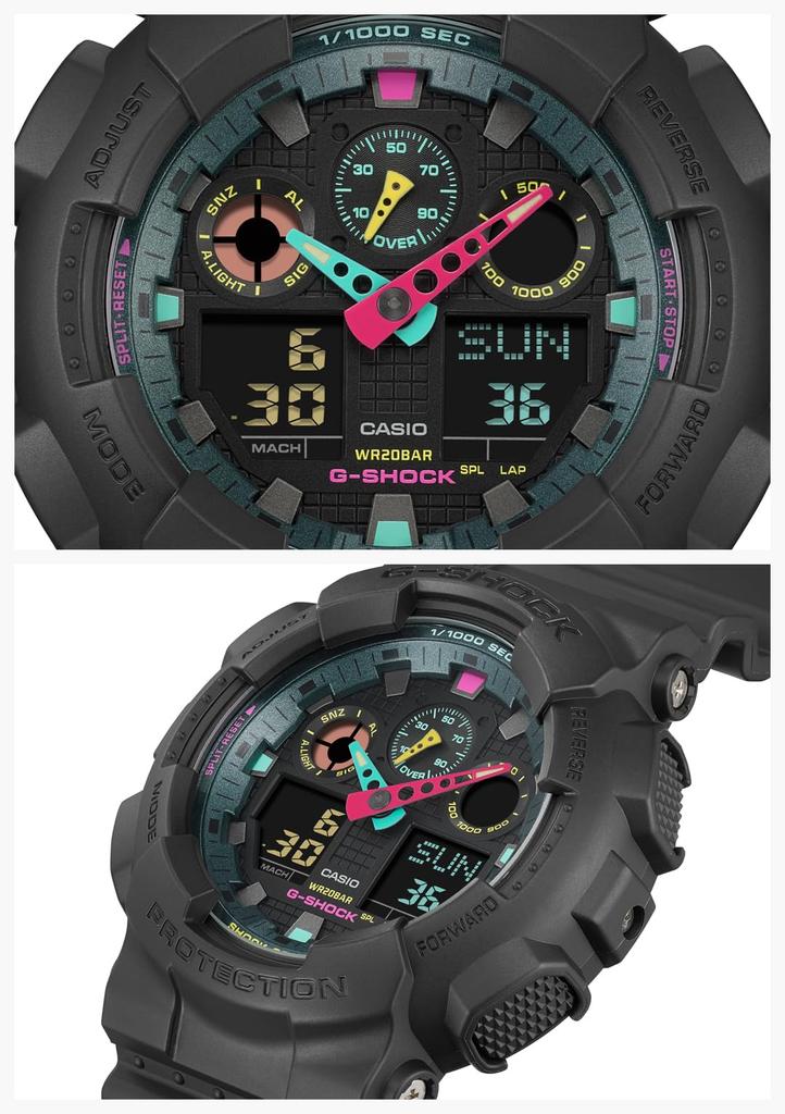Watch Fluorescent Color Series Black X Fluorescent [Casio] G-Shock [Multi GA-100MF-1AJF Men's