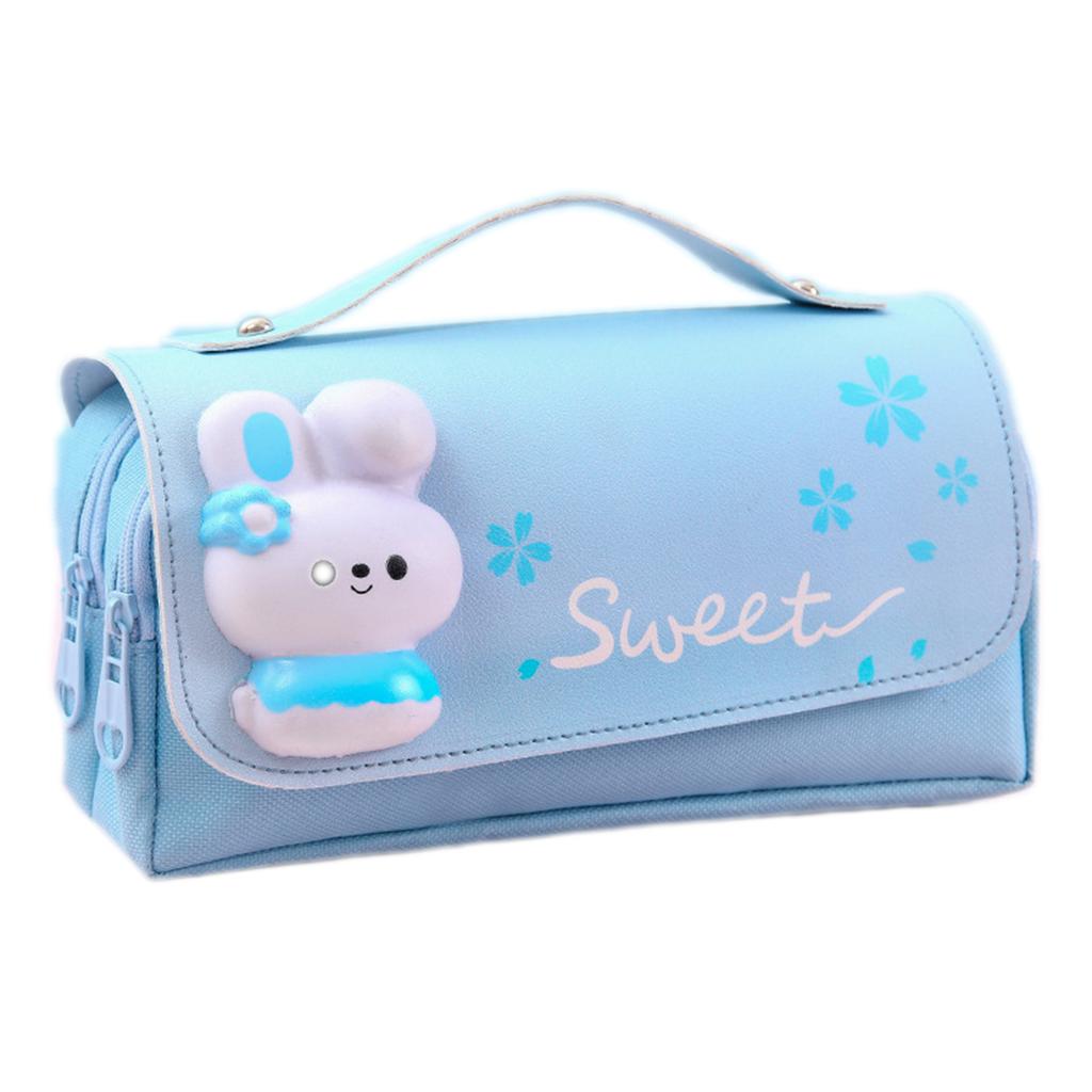 Pencil Pouch With Stress Relief Toys 21x11x6cm 3-Layer Storage For Students