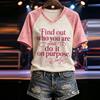 Women's Casual V-Neck Short Sleeve Letter Graphic T-Shirt