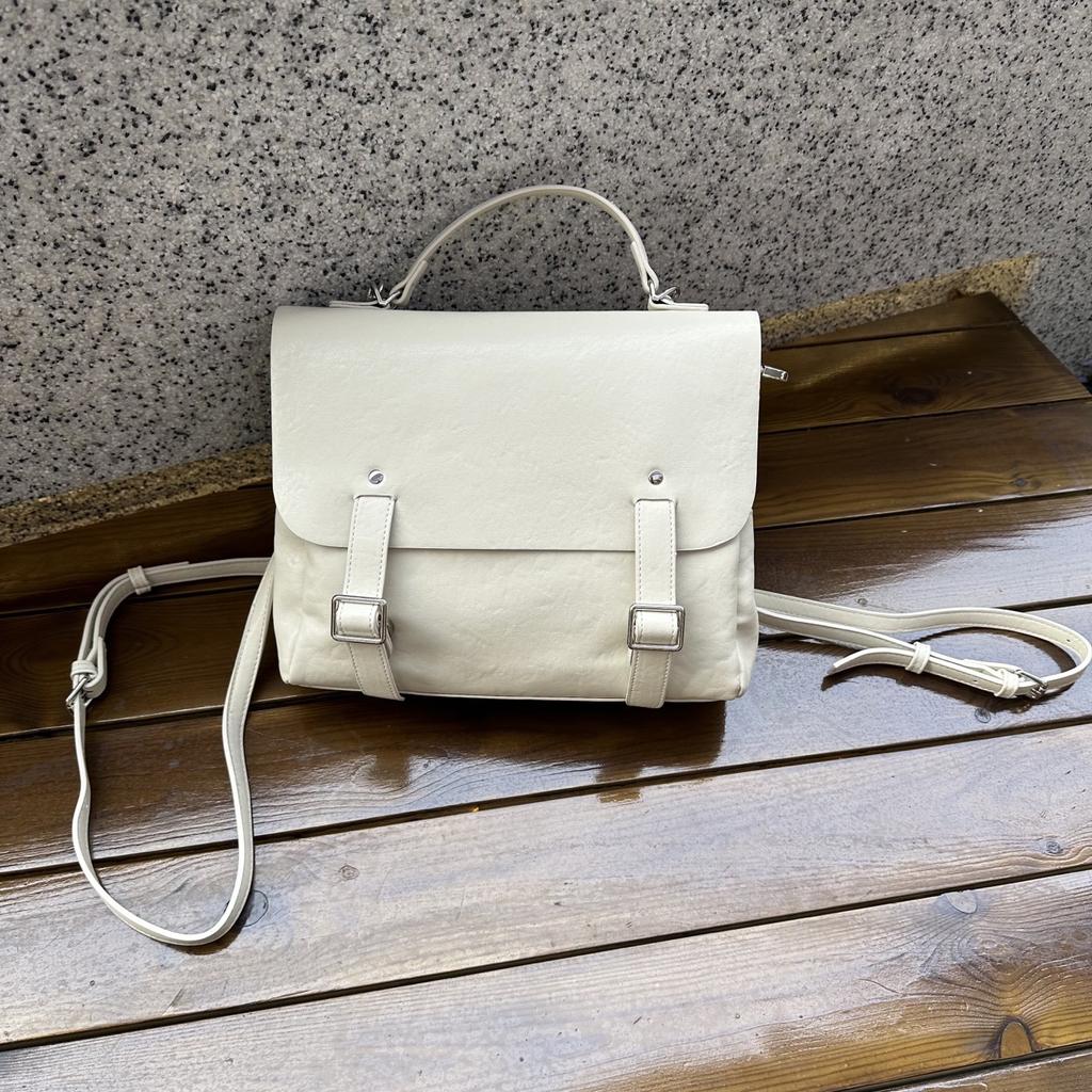 Original Street Style Backpack Travel Casual Waterproof Leather Flip-Top Shoulder Bag Large Women's Travel Bag Handbag Leather Bag