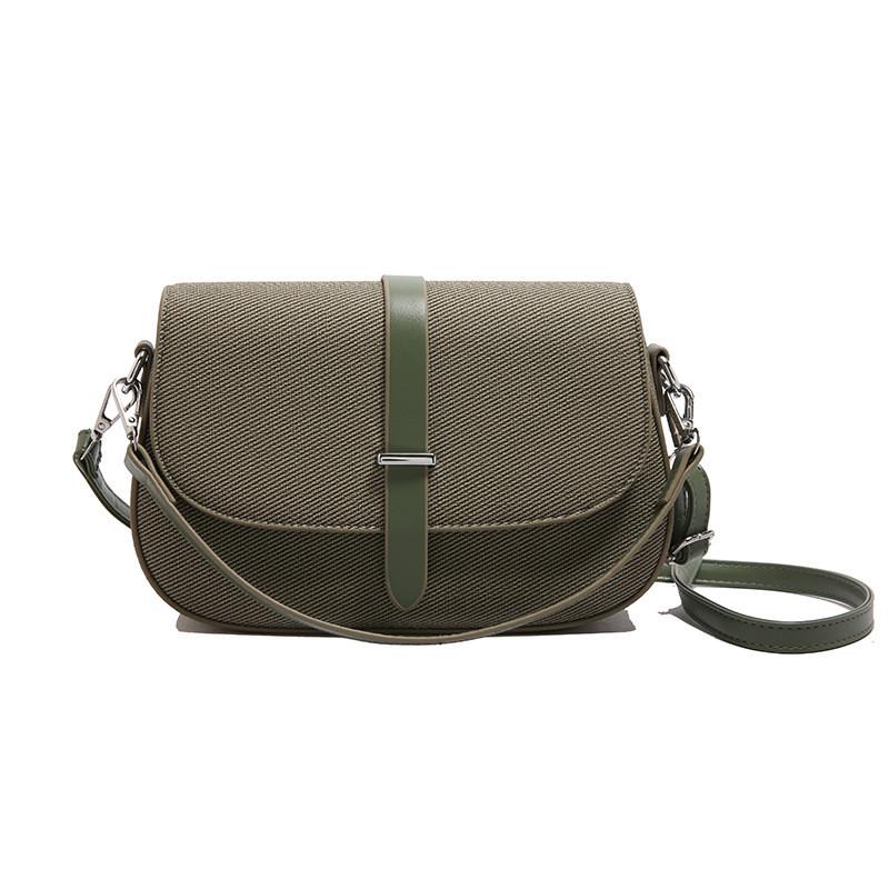 IELGY Korean Version Fashion Saddle Bag Retro Simple Handbag