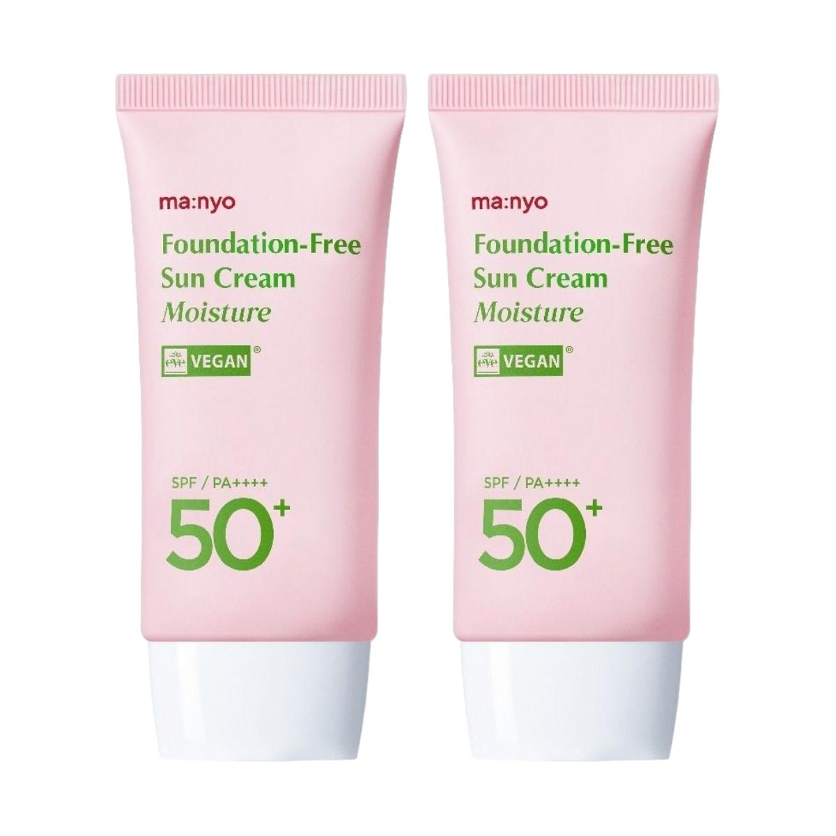 мама:nyo Солнцезащитный крем с увлажнением без отдушек SPF50+ PA++++ Тонирующий солнцезащитный крем с эффектом сияния 50 мл Двойная упаковка