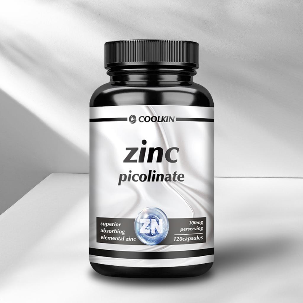 Coolkin Zinc Extract Capsules, 100 Mg Per Serving, non-GMO, Suitable for Both Men and Women, High Absorption Rate.