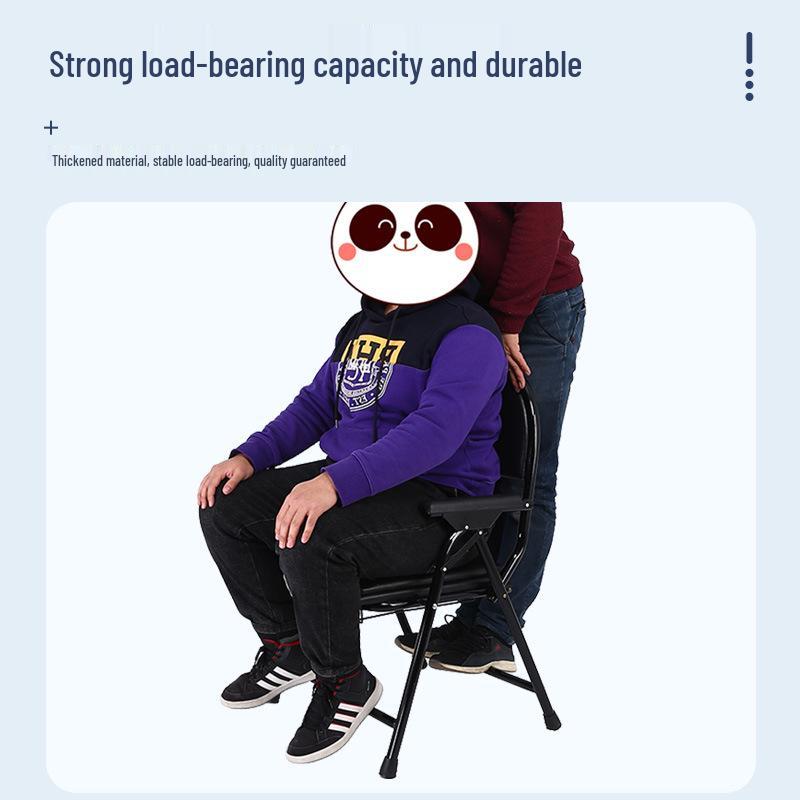 Foldable Non-Slip Portable Commode Chair with Round Backrest for Elderly - Ideal for Bathroom or Shower Use