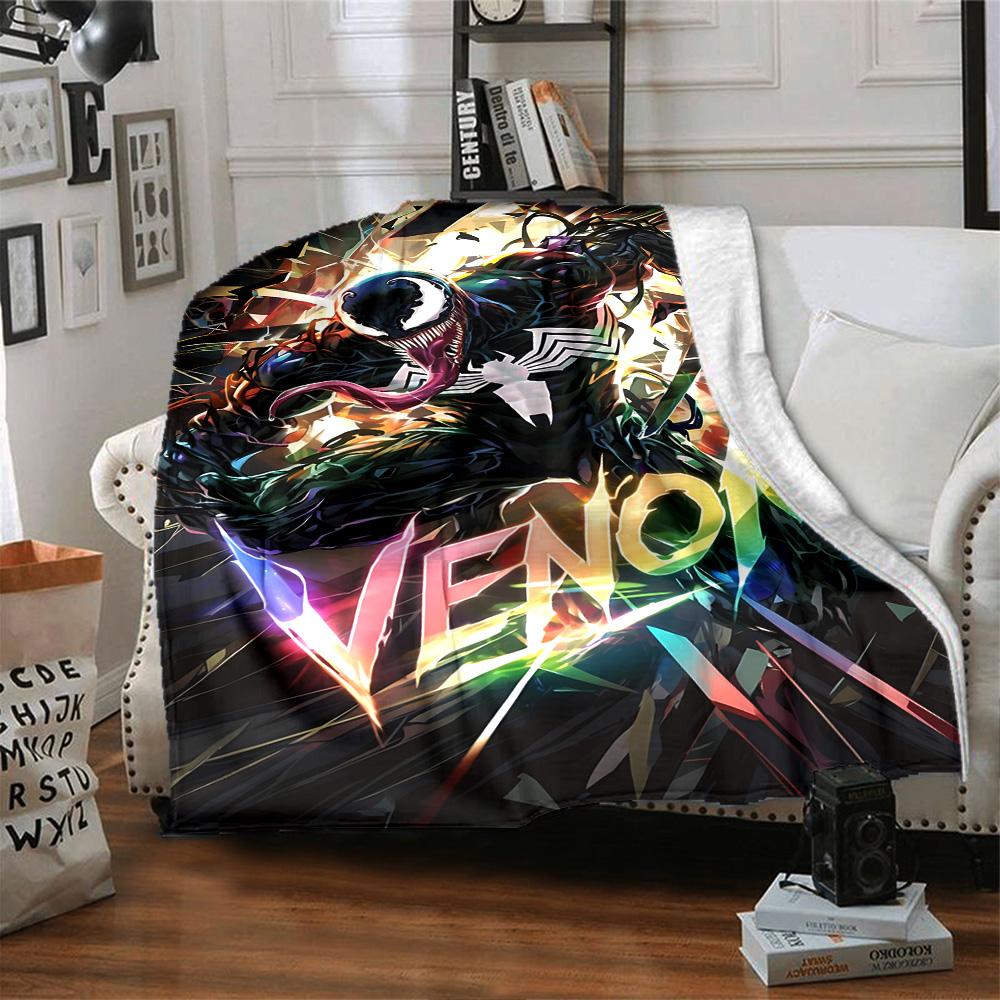 1pc Venom Dominates Night Flannel Blanket for Super Soft Cute Comfort Blanket for Travel Bedding Couch Sofa Blanket Y82525