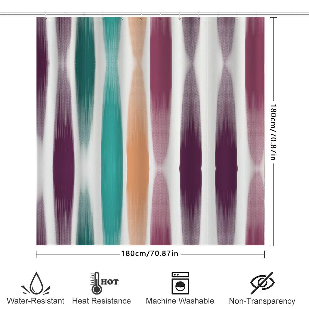 Modern Bath Shower Curtain Waterproof Fabric With Colorful Geometric Patterns Decorate Your Bathroom In Style (Large Size)