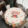 1 Piece Of Christmas Round And Rectangular Tablecloth, Various Sizes, Exquisite And Cute Gingerbread Man Pattern Tablecloth, Christmas Courtyard Table