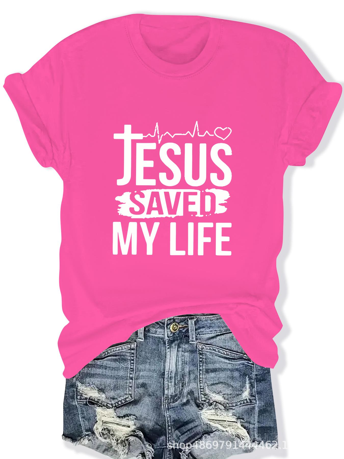 

Women s Cross-Border Round Neck Fashion T-Shirt S рожевий червоний колір