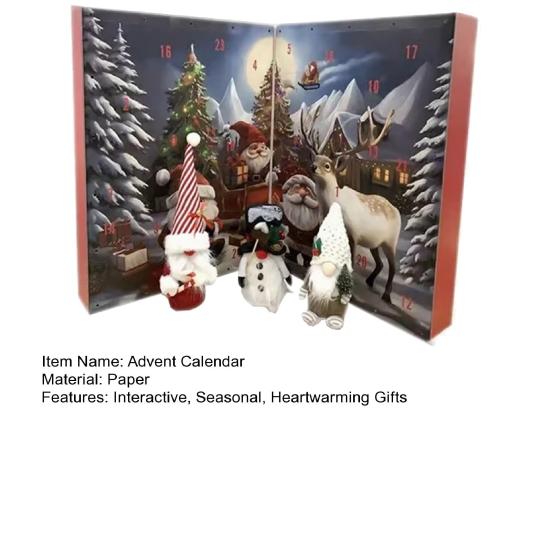 Christmas Gnome Advent Calendar 2025 with 24 Windows Countdown To Christmas Holiday Decor for Kids Family Festive Paper Calendar for Daily Surprises