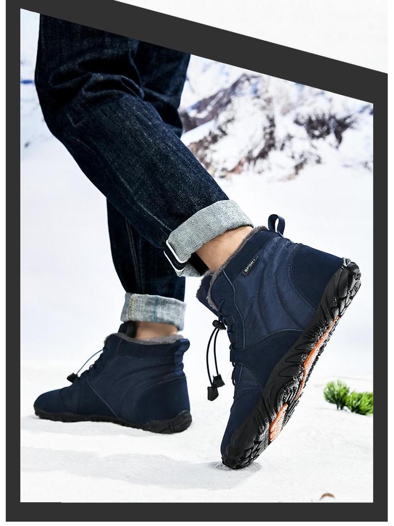 Herren Cross-Border Fünf-Finger Outdoor Sportschuhe – Mit Samt gefüttert, warm, verschleißfest, rutschfest, Schneewanderstiefel.