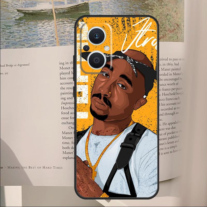 Rapper T-Tupac Shakur Cover For OPPO Reno 7 8 Lite 11F 12F 13F 14F 10 11 12 13 14 Pro OPPO Find X6 X8 X9 Pro Case