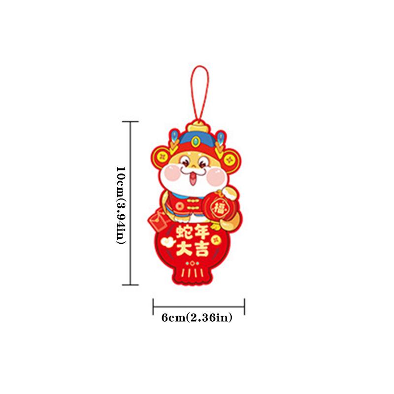 New Year Greeting Cards Cartoon Snake Blessing Pendant Gift Card Red Hanging Tags 2027 CNY Spring Festival Home Party Decor