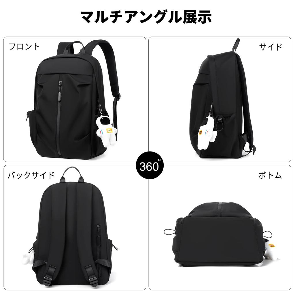 FANDARE Backpack, High School Student A4 Size, Large Capacity, Water-Repellent, Lightweight, with Plush Toy, Unisex, Daypack, Perfect for Commuting,