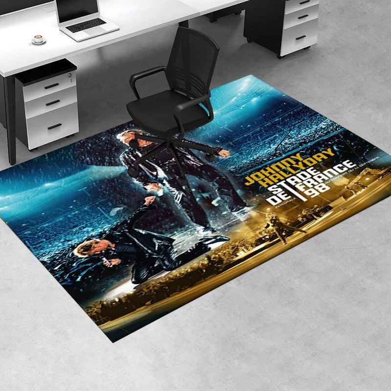 Johnny Hallyday Stade de France 98 Concert PosterOffice Mat Perfect for Home Decor Office Desk Chair Rugs Chair Carpet for office Polyester