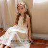 Girls' Korean Style Summer Princess Dress with Lace Collar