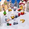 10pcs Cartoon Christmas Elderly Sled Figurine Cute DIY Mini Santa Claus Ornament Handmade Resin Crafts Santa Claus Statue