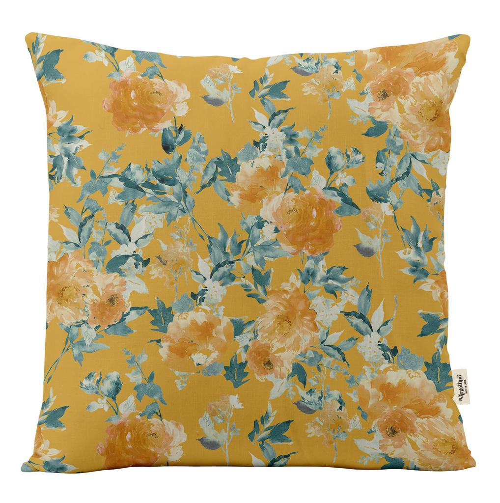 Vargottam Luxury, Printed Mustard Yellow Cushion  Covers,  Decorative Pillow  Covers,  Square  Throw Pillowcase